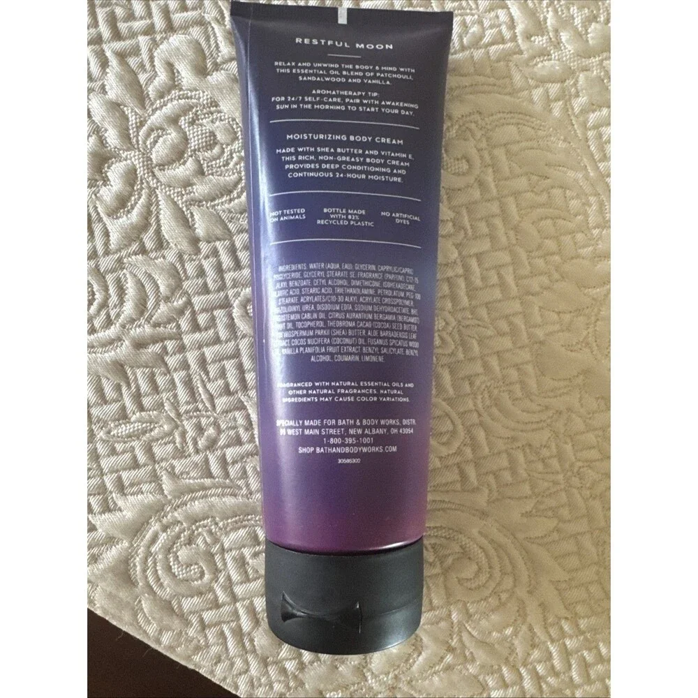 Bath & Body Works Aromatherapy RESTFUL MOON Moisturizing Body Cream-8 OZ NEW